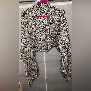 LOFT brown and beige leopard animal print Light & Airy long scarf wrap